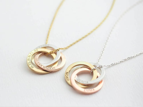 Family Linked Circle Necklace